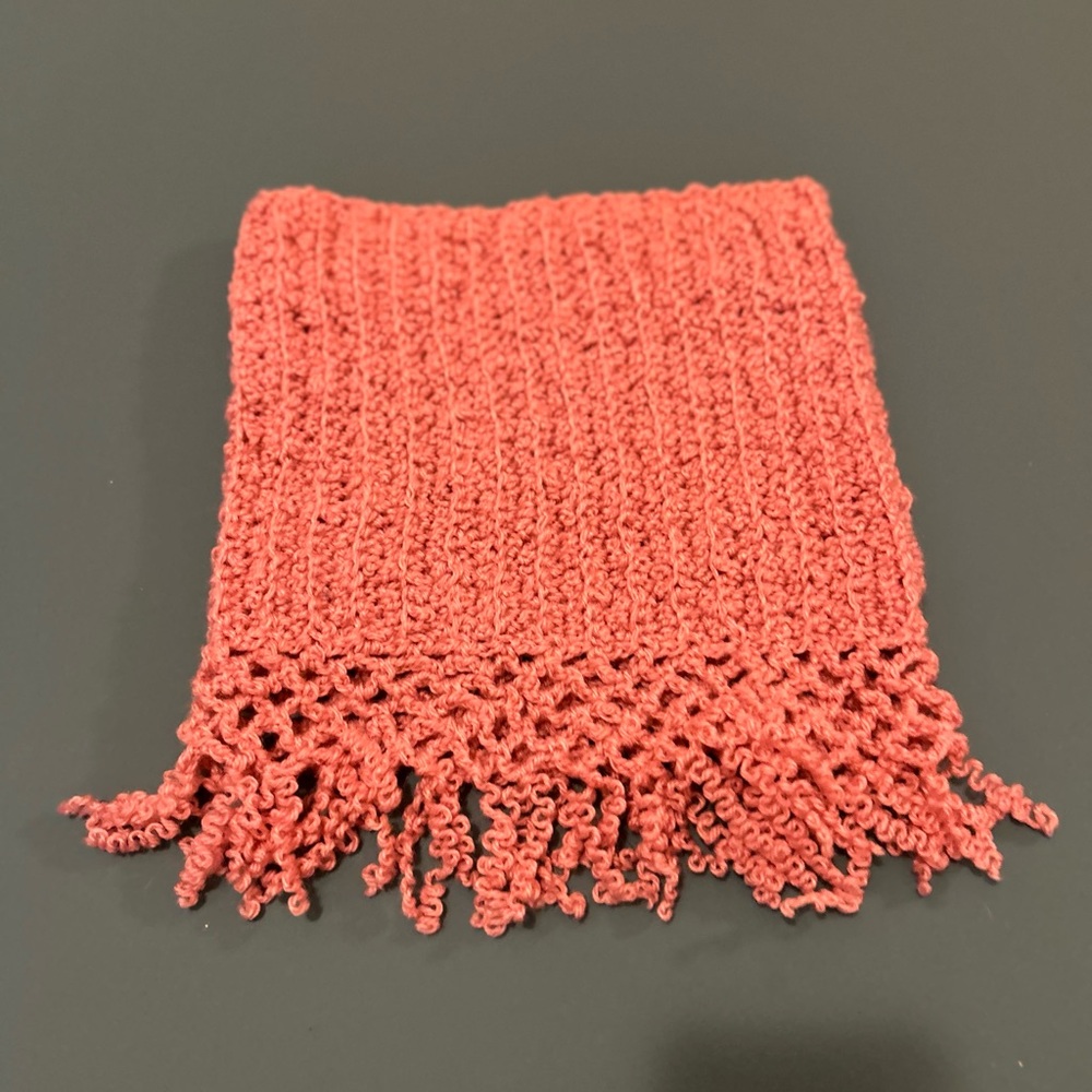 Elegant Coral crocheted neck warmer